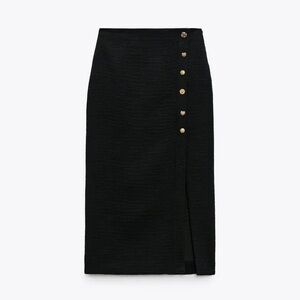 Used size XS ZARA Gorgeous Buttoned Midi Skirt